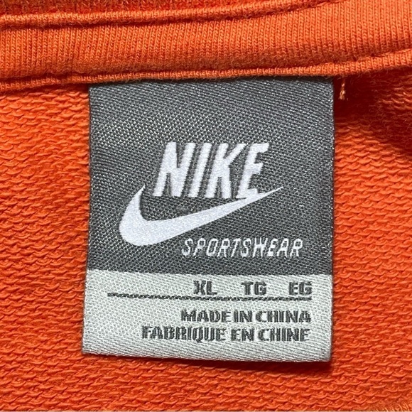 Nike Sweater Womens XL Orange BVTN Beaverton Swoosh Logo Pullover Crew Neck - Picture 3 of 11